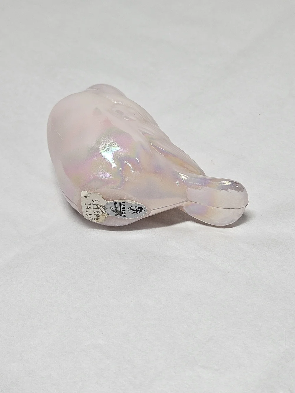 Vintage Fenton Art Glass Iridescent Pink Decorative Bird Figurine Figure